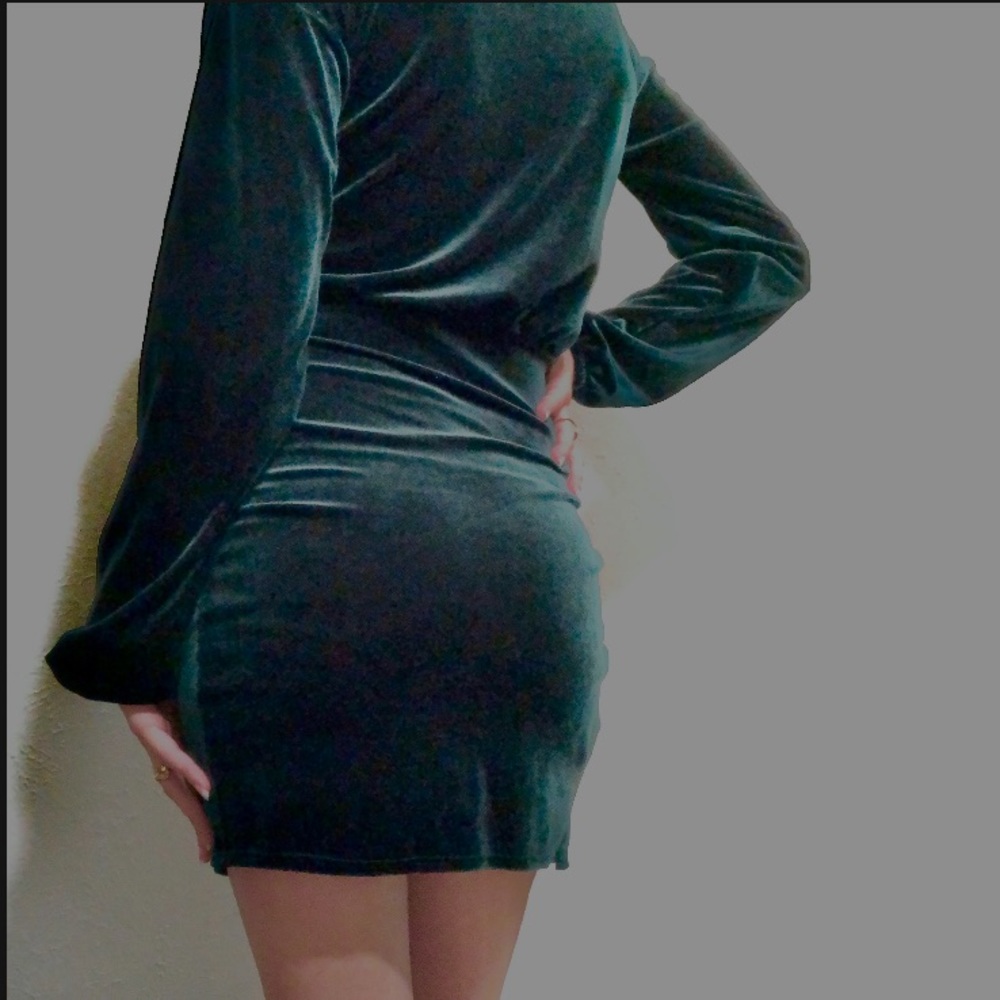 Green Short dress,96% Polyester 4%Spandex